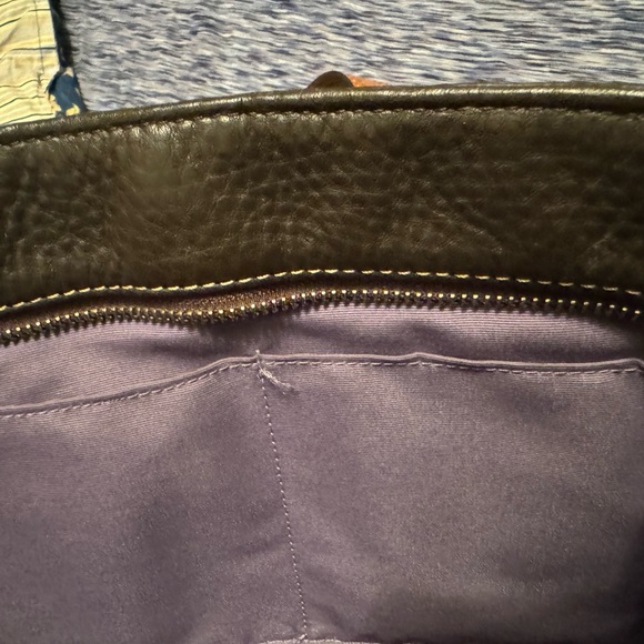 Brown leather tote like coach bag. - Picture 2 of 3